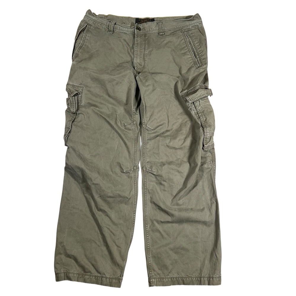 Vintage Y2K Old Navy Cargo Pants Mens 36x29 Army Green Canvas‎ Military Baggy